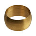 A brass gas hose clamp with a gold finish on a white background.