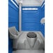 PolyJohn PJN3-1001 Blue Portable Restroom with Translucent Top - Assembled Main Thumbnail 4