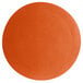 A close-up of a G.E.T. Enterprises tangerine resin-coated aluminum round disc with a smooth finish.