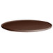 A brown G.E.T. Enterprises Bugambilia resin-coated aluminum round platter with a textured finish and rim.