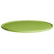 A lime green G.E.T. Enterprises Bugambilia round metal tray with a rim.