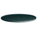 A black round G.E.T. Enterprises Bugambilia granite resin-coated aluminum disc with a rim and white specks.