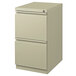 A Hirsh Industries putty file cabinet with 2 drawers.
