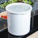 Cambro CP27148 2.7 Qt. White Round Crock with Lid Main Thumbnail 1