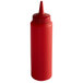 A red plastic Vollrath Traex squeeze bottle with a small red tip lid.