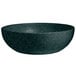 A black G.E.T. Enterprises Bugambilia deep round bowl with a speckled surface.