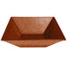 A brown rectangular bowl with a textured finish.