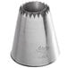 A stainless steel Ateco Sultan Flat Cone piping tip with a star shaped design on the end.