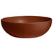 A brown G.E.T. Enterprises Bugambilia resin-coated aluminum bowl with a smooth finish.