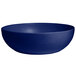 A blue bowl with a dark blue rim on a white background.