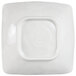 A white square Elite Global Solutions melamine bowl with a blue square center.