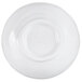 A white melamine bowl with a circular pattern on the bottom.
