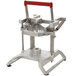 A Vollrath Redco InstaBloom II onion cutter with a red handle.