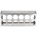 A Steril-Sil stainless steel countertop flatware organizer with 12 cylinders with holes.