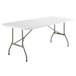 Lancaster Table & Seating 30" x 72" Heavy-Duty Granite White Plastic Bi-Folding Table Main Thumbnail 1