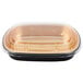 Durable Packaging 9553-PT-50 Large Black and Gold Black Diamond Foil Entree / Take Out Pan with Dome Lid - 50/Case Main Thumbnail 1