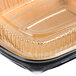 Durable Packaging 9553-PT-50 Large Black and Gold Black Diamond Foil Entree / Take Out Pan with Dome Lid - 50/Case Main Thumbnail 3