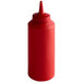 A red plastic Vollrath squeeze bottle with a small tip lid.