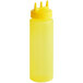 A yellow plastic Vollrath Tri Tip Squeeze Bottle with a yellow cap.