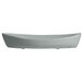 A white boat-shaped G.E.T. Enterprises steel resin-coated aluminum deep tray with a curved edge.