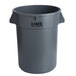 Lavex Janitorial 32 Gallon Gray Round Commercial Trash Can Main Thumbnail 3