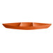 A G.E.T. Enterprises tangerine boat-shaped aluminum tray with three sections.