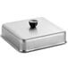 An American Metalcraft square aluminum basting cover on a silver square pan.