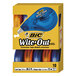 A box of 10 Bic Wite-Out tape dispensers with blue and orange labels.
