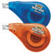 Two Bic Wite-Out tape dispensers, one blue and one orange, with the word Wite-Out on them.