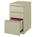 Hirsh Industries 18574 Putty Mobile Pedestal Letter File Cabinet with 2 Box Drawers and 1 File Drawer - 15" x 19 7/8" x 27 3/4" Main Thumbnail 2