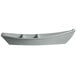 A white G.E.T. Enterprises steel resin-coated aluminum deep boat with dividers.