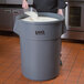 Lavex Janitorial 55 Gallon Gray Round Commercial Trash Can Main Thumbnail 4