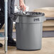 Lavex Janitorial 20 Gallon Gray Round Commercial Trash Can / Ingredient Bin Main Thumbnail 3