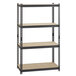 Hirsh Industries 20991 36" x 18" x 60" Black Crinkle Heavy-Duty Four-Shelf Boltless Shelving Unit with Particleboard Decking Main Thumbnail 1