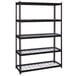 Hirsh Industries 22131 48" x 18" x 72" Black Crinkle Heavy-Duty Five-Shelf Boltless Shelving Unit with Wire Decking Main Thumbnail 1