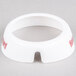 A white Tablecraft plastic circular collar with red text reading "Honey Mustard"