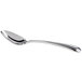 A Oneida Acclivity stainless steel spoon with an oval bowl and a silver handle.