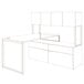A drawing of a white rectangular desk with a black border.