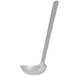 An American Metalcraft stainless steel ladle with a hammered finish and a long handle.