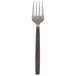 An American Metalcraft wavy stainless steel meat fork with a black handle.