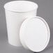 Huhtamaki 71846 32 oz. Double-Wall Poly White Paper Food Cup with Vented Paper Lid - 250/Case Main Thumbnail 4