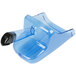 A blue plastic Rubbermaid ice scoop with a black handle.