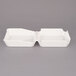 A white Tablecraft Better Burger melamine server with two compartments.