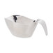 A Tablecraft stainless steel gravy boat with a handle.