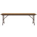 Correll 24" x 60" Medium Oak Light Duty Melamine Adjustable Height Folding Table with Brown Frame Main Thumbnail 2