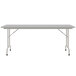A white rectangular Correll folding table with a gray frame.