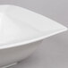 A Bone White square porcelain bowl with a corner.
