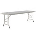 Correll 24" x 60" Gray Granite Light Duty Melamine Adjustable Height Folding Table with Gray Frame Main Thumbnail 1