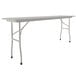 Correll 18" x 72" Gray Granite Light Duty Melamine Folding Table with Gray Frame Main Thumbnail 1