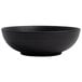 A Tuxton TuxTrendz matte black embossed china bowl.